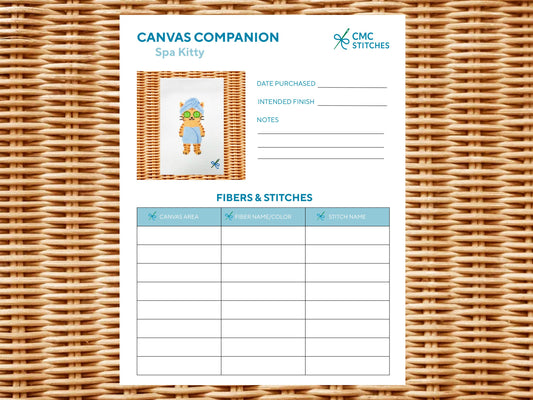 Spa Kitty Needlepoint Canvas – Hand-Painted (13 Mesh)