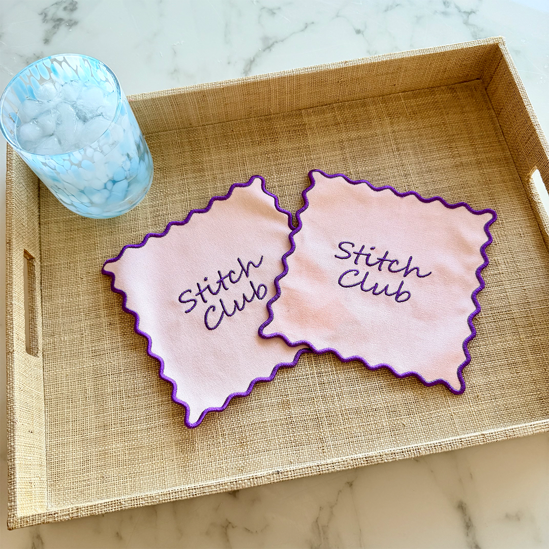 Stitch Club Embroidered Cocktail Napkins