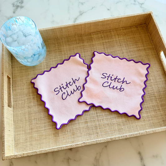 Stitch Club Embroidered Cocktail Napkins