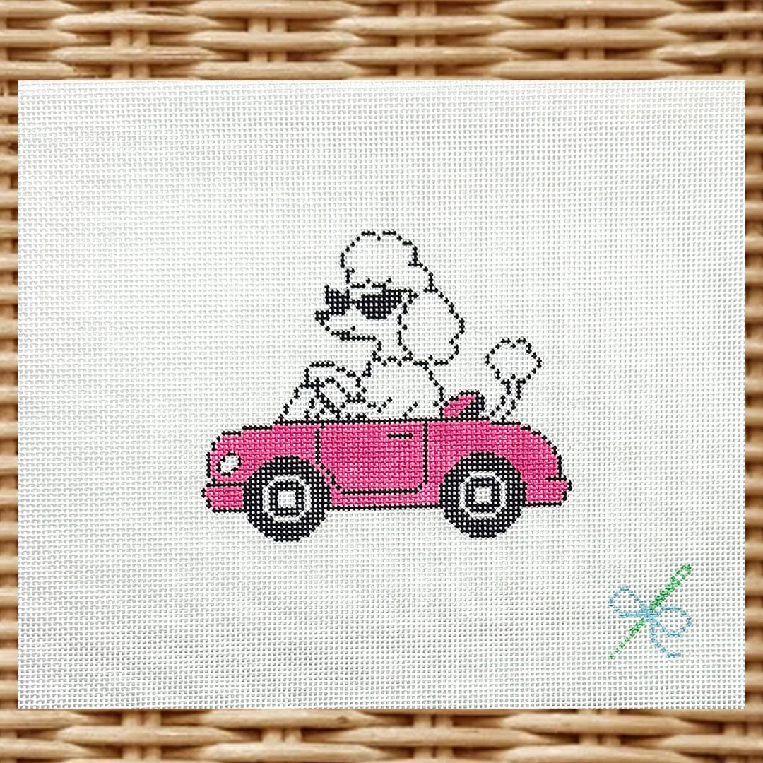 Poodle in Pink Convertible Canvas (18 Mesh)