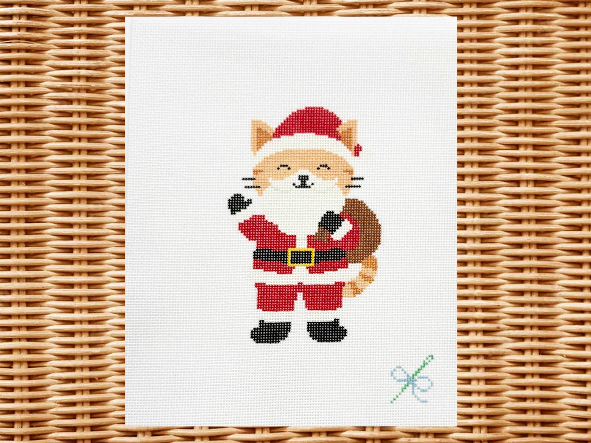 Preorder - Santa Kitty Canvas (18 Mesh)