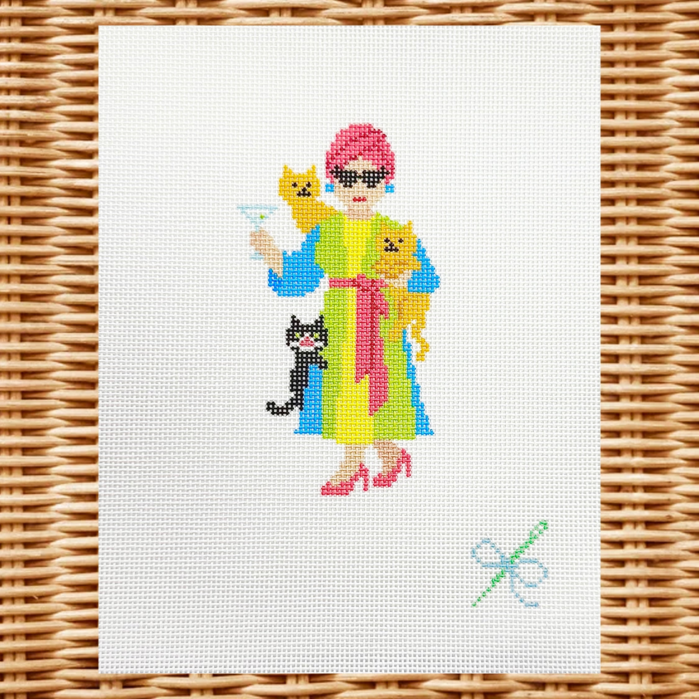 Mitzi the Chic Cat Lady Canvas (18 Mesh)
