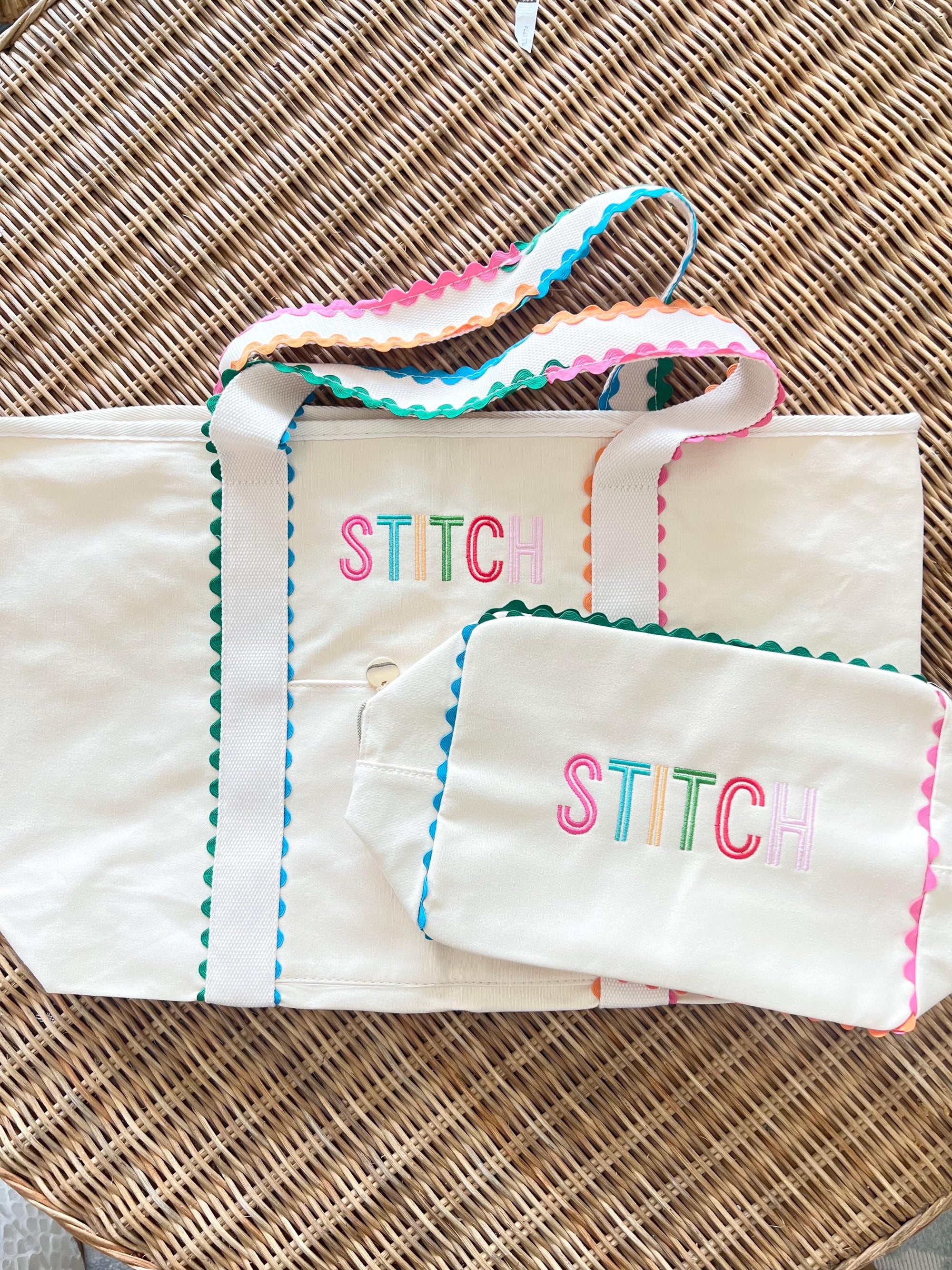 STITCH Embroidered Canvas Tote