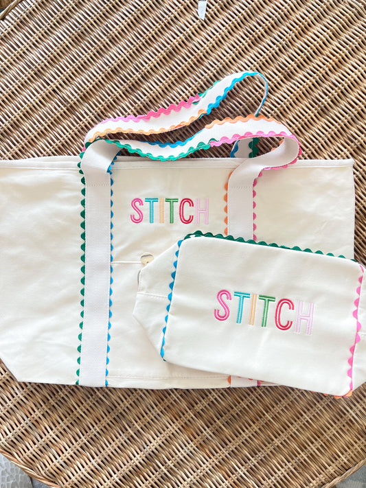 STITCH Embroidered Needlepoint Project Tote – Limited Edition