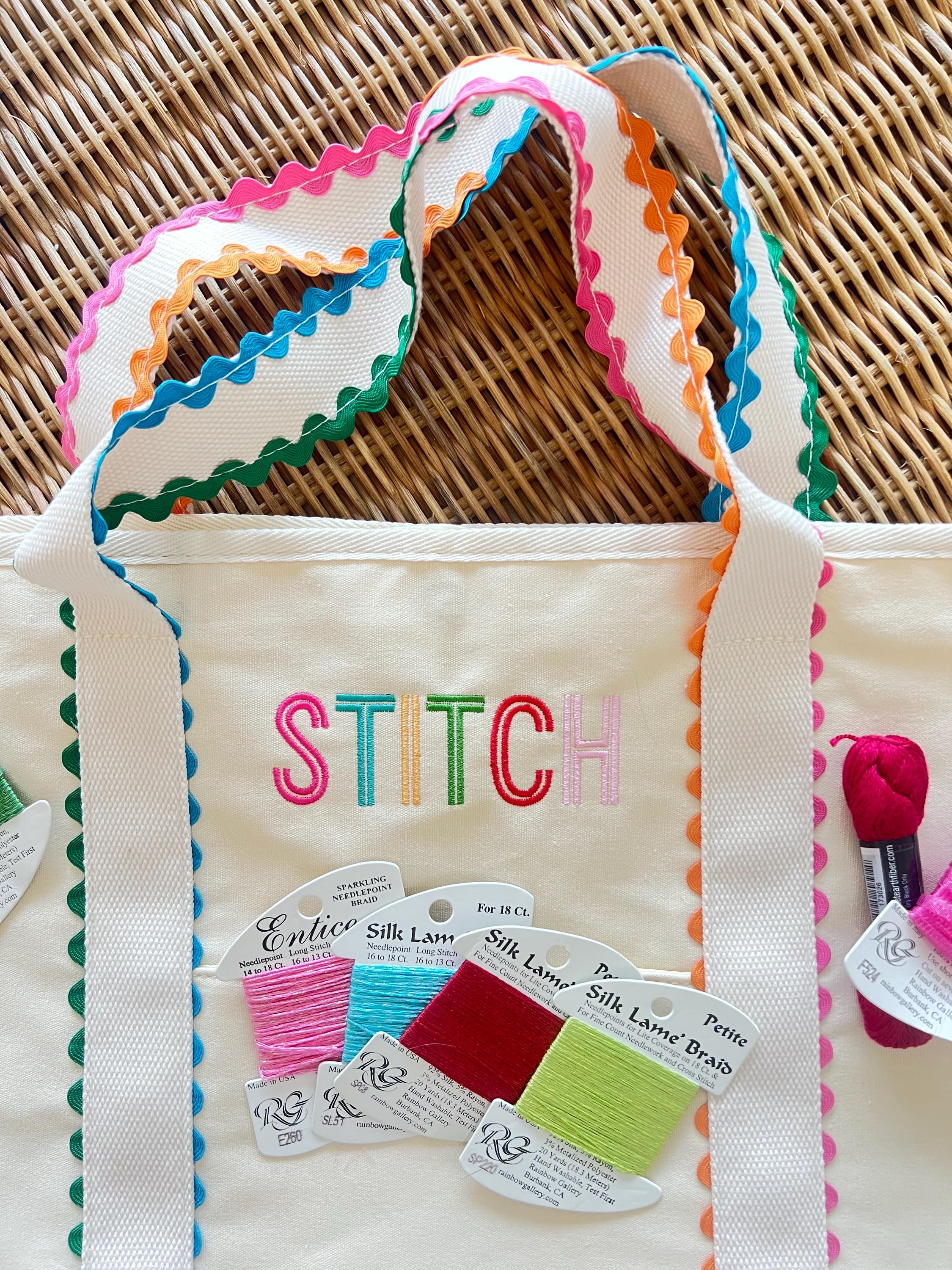 STITCH Embroidered Canvas Tote