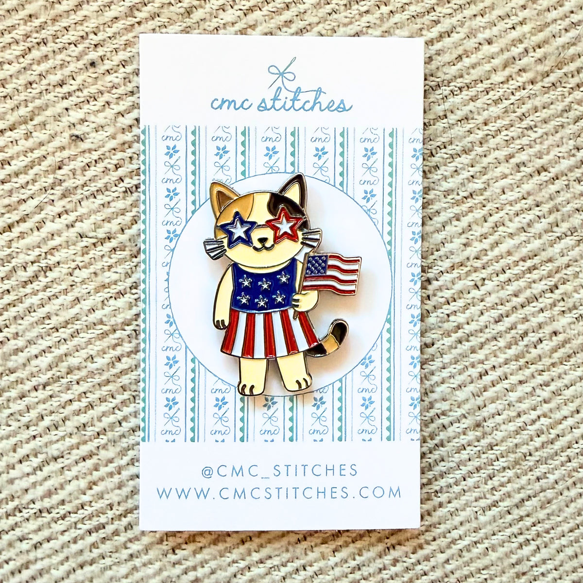 Patriotic Kitty Needleminder