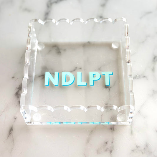 Scalloped Lucite NDLPT Tray - Blue