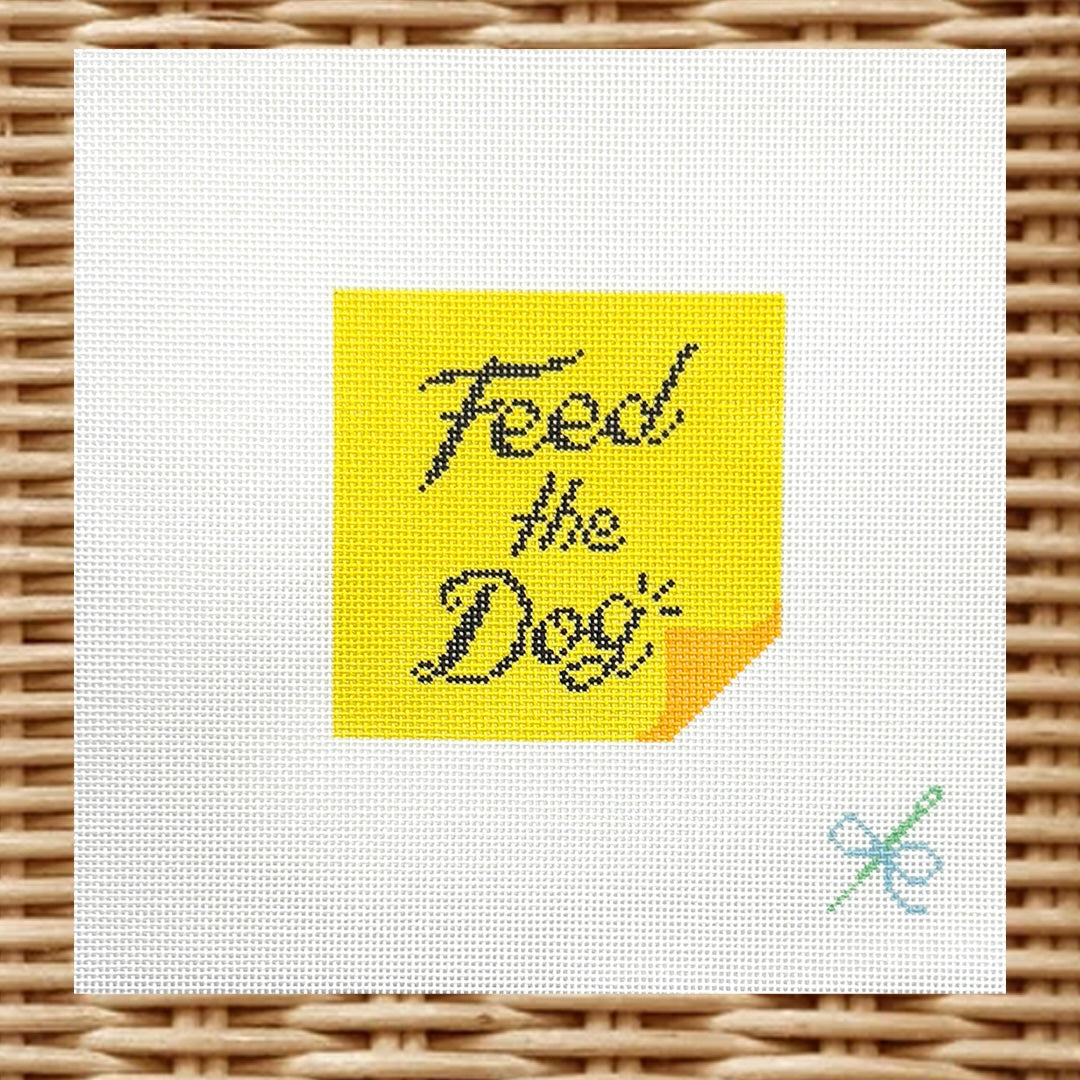 Preorder- Feed the Dog Post-It Note Canvas (18 Mesh)
