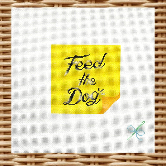 Feed the Dog Post-It Note Canvas (18 Mesh)