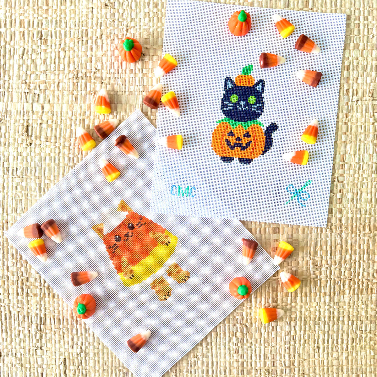 Candy Corn Kitty Canvas