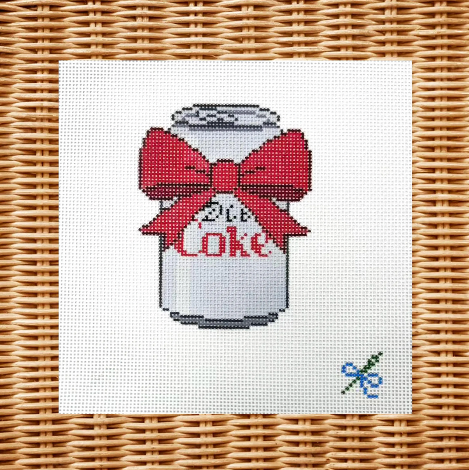 Diet Coke with Bow Canvas (13 Mesh)