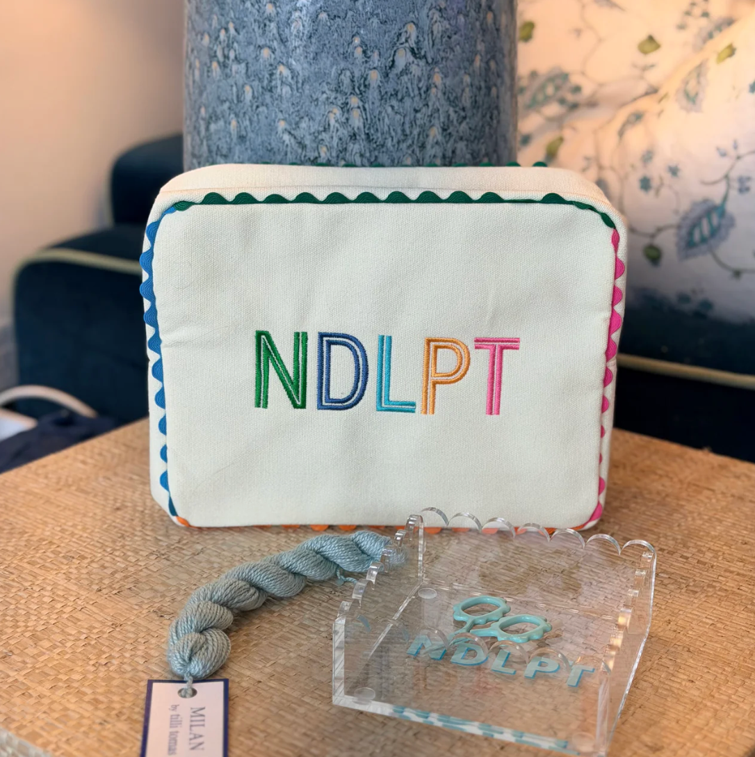 Embroidered Canvas NDLPT Accessories Bag