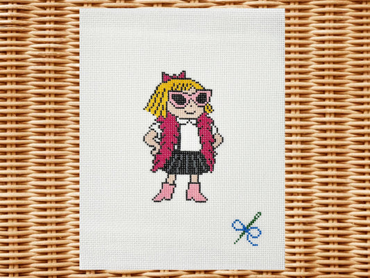 Sassy Eloise Needlepoint Canvas – Hand-Painted (18 Mesh)
